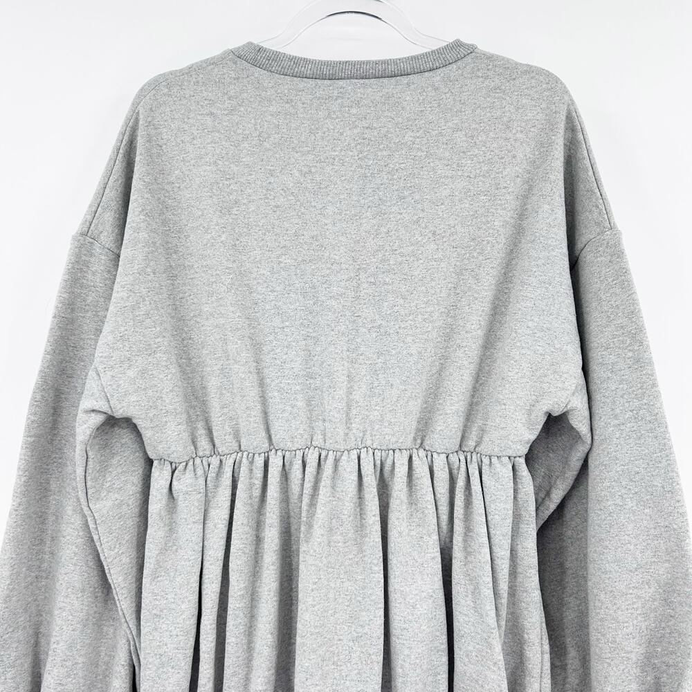 New Boohoo Plus Tiered Dress Grey Long Sleeve Sweatshirt Tiered Skirt Womens 16 - Picture 9 of 11